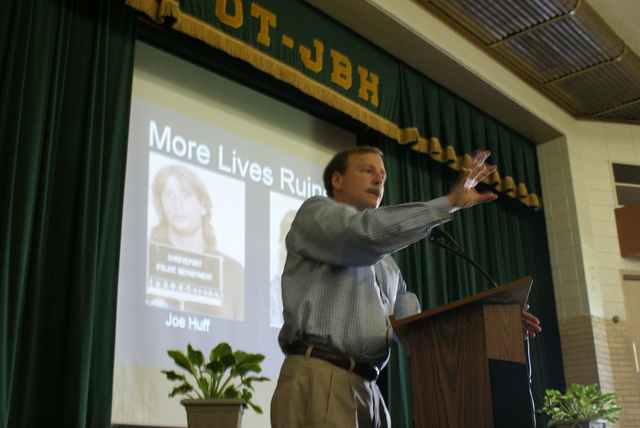 Judge Scott Crichton is very passionate about trying to educate teenagers about the real consequences of crime, during "Don't Let This Be You" program at Oak Terrace Alternative Middle School May 15, 2009.