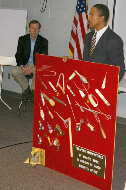 Caddo Sheriffs Office prison weapons display