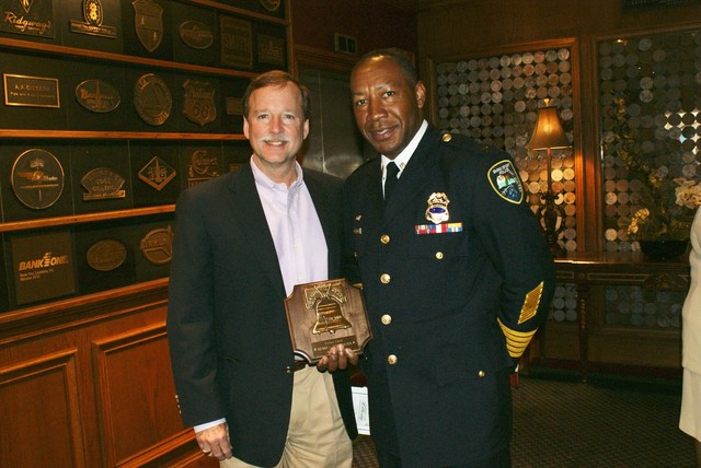 Shreveport Chief of Police Henry Whitehorn, the 2009 Recipient of the Shreveport Bar Association's Liberty Bell Award with Judge Scott Crichton: April 29th, 2009