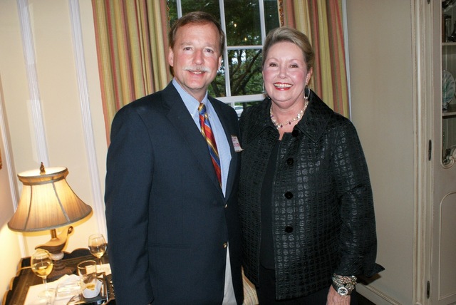 Caddo District Court Judge Scott Crichton poses with La. Supreme Court Chief Justice Katherine D. "Kitty" Kimball during a reception in her honor at the home of Ron and Natalie Miciotto April 30th, 2009.&nbsp;