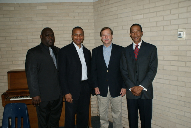 "Don't Let This Be You" at Oak Terrace, May 15, 2009 (L-R) Carlos Prudhomme, local attorney with a concentration in criminal defense; Ron C. Stamps, formerly served as a judge for Shreveport City Court; now an Assistant District Attorney (ADA) for Caddo Parish; Judge Crichton; Herbert Stamps, brother of Ron Stamps.