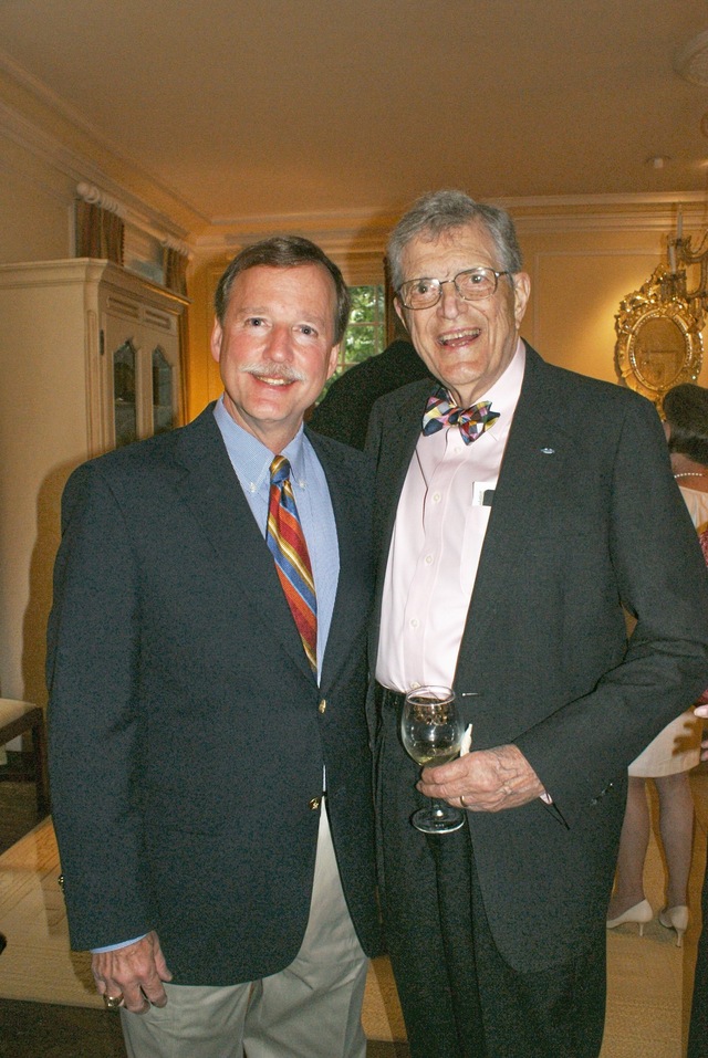 Judge Crichton Poses with U.S. District Court Judge Tom Stagg at Rom Miciotto Reception for Chief Justice "Kitty" Kimball April 30th