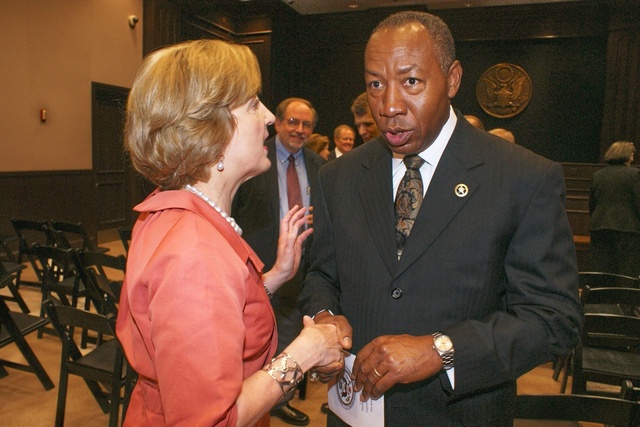 Federal Judge Foote &amp; U.S, Marshal Whitehorn visit after her Investiture Ceremony at Shreveport Federal Courthouse 9-10-10