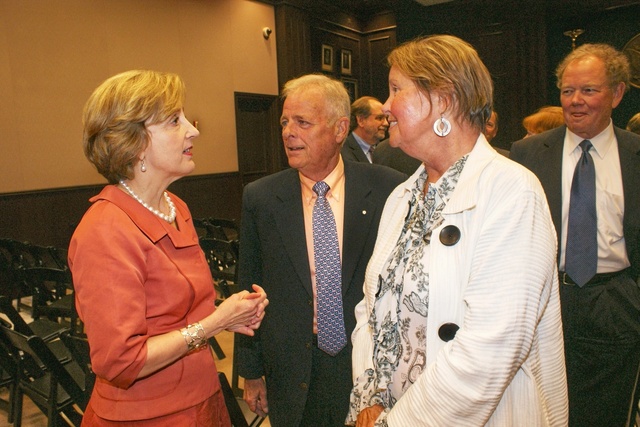 Following her Investiture Ceremony, new Federal Judge "Beth" Foote visited with Louisiana Supreme Court Chief Justice "Kitty" Kimball &amp; her husband Clyde 9-10-10