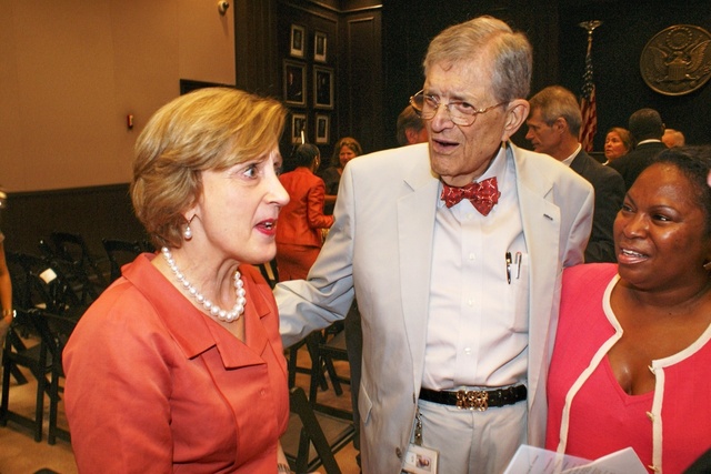 Judge Beth Foote, Judge Tom Stagg & Tari Bradford following Investiture Ceremony 9-10-10